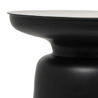 Black Metal Accent Table with Bell Shaped Base