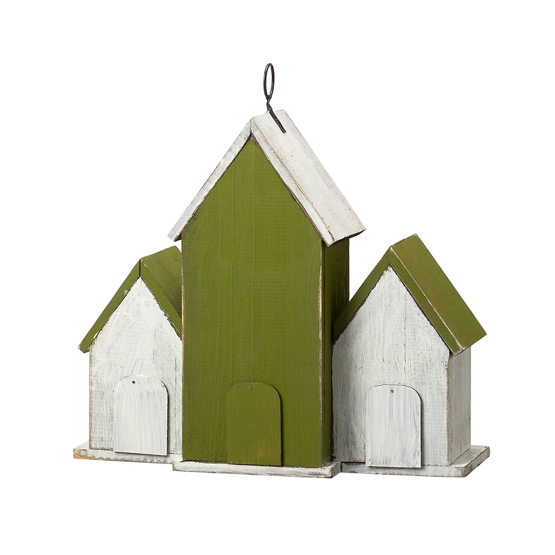 Glitzhome® 14.75" Distressed Wood Villa Birdhouse with 3D Ladder