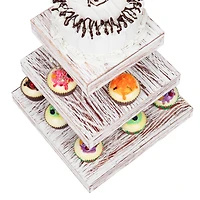 Mind Reader Brown 3-Tier Square Cupcake Tower