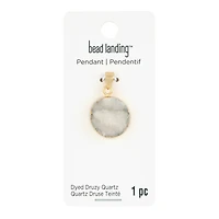 Dyed Druzy Quartz Round Pendant by Bead Landing