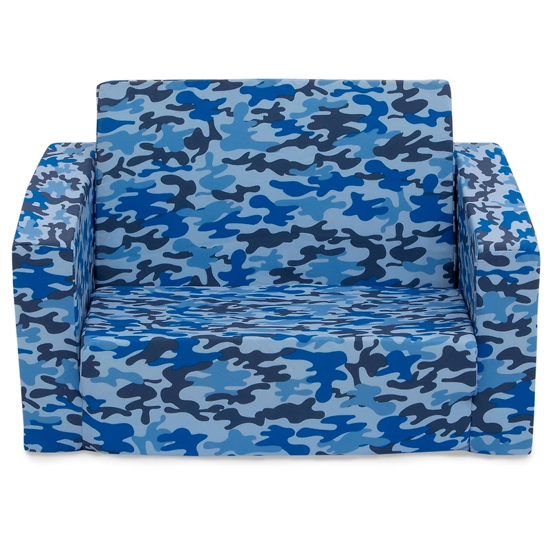 Delta Children Blue Camo Cozee Flip Out 2-in-1 Convertible Chair to Lounger