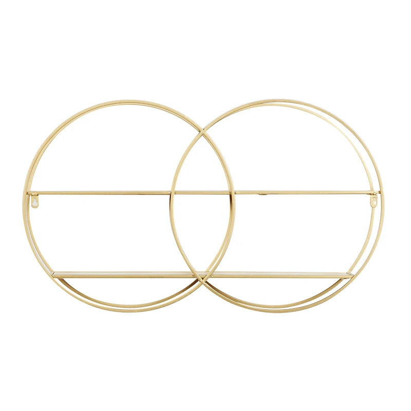 CosmoLiving by Cosmopolitan Gold Metal Contemporary Wall Shelf