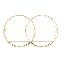 CosmoLiving by Cosmopolitan Gold Metal Contemporary Wall Shelf