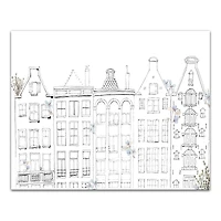 Sketchy Buildings 16" x 20" Canvas Wall Art