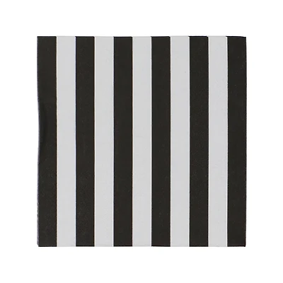 24 Packs: 20 ct. (480 total) Black & White Stripes Beverage Napkins by Celebrate It™