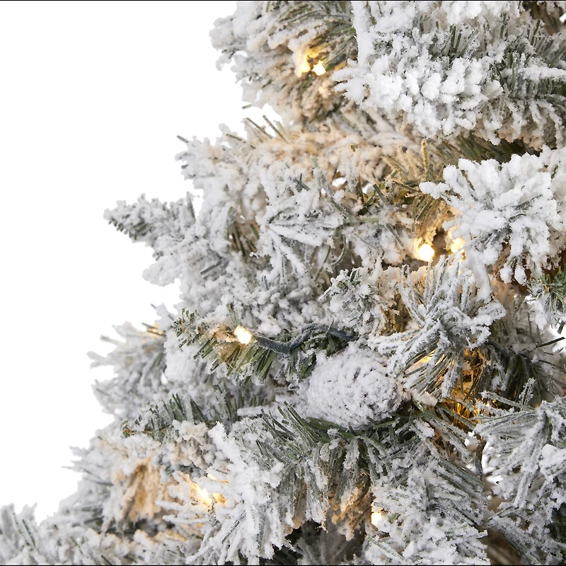 7ft. Pre-Lit White River Mountain Pine Artificial Christmas Tree, Clear LED Lights
