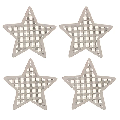 4" Star Cross Stitch Wood Canvas, 4ct. by Loops & Threads®