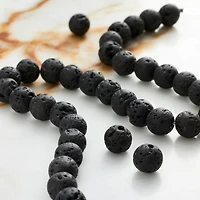 Black Lava Round Beads by Bead Landing™, 6mm
