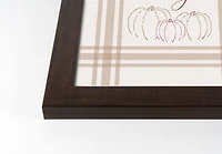 Turkey Pumpkin Pie & Football Walnut Framed Print Under Plexiglass