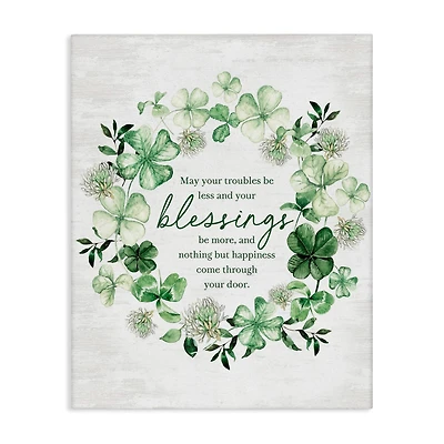 Stupell Industries Irish Proverb Wreath Canvas Wall Art
