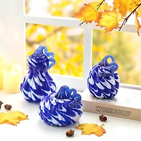 Glitzhome® Blue and White Glass Pumpkin & Gourd Set