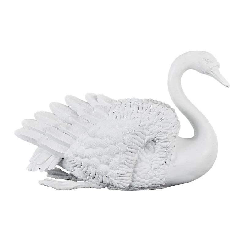 24" White Swan Sculpture