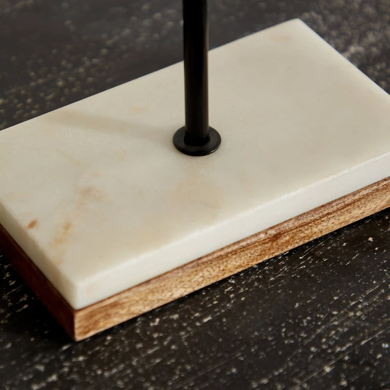 14" Brown Mango Wood Circle Sculpture