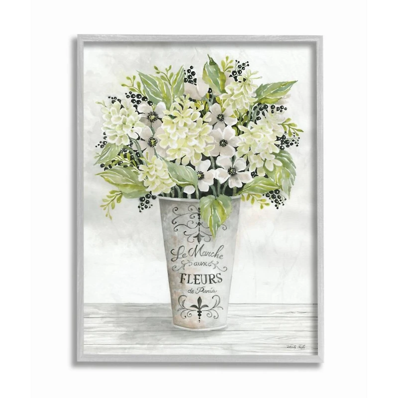 Stupell Industries Parisian Charm Bouquet Gray Framed Wall Art