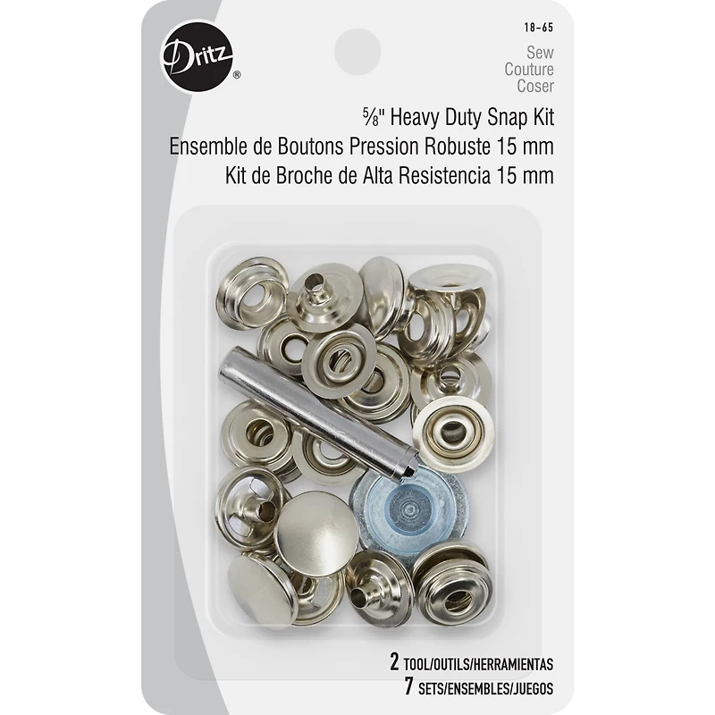 Dritz® Nickel-Plated Brass Heavy Duty Snap Kit, 15mm