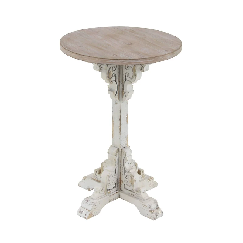 23" Gray Chinese Fir Farmhouse Accent Table