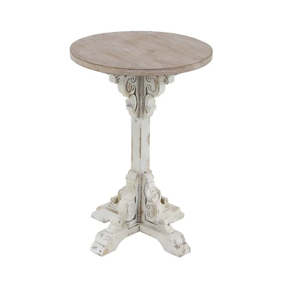 23" Gray Chinese Fir Farmhouse Accent Table