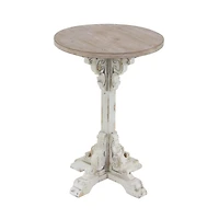 23" Gray Chinese Fir Farmhouse Accent Table