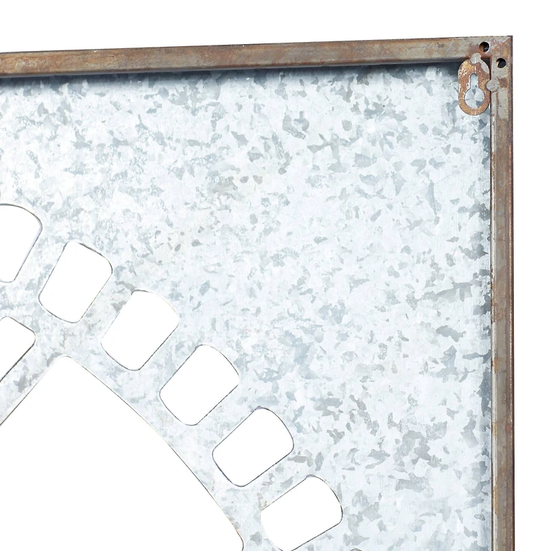 Gray Farmhouse Metal Wall Clock