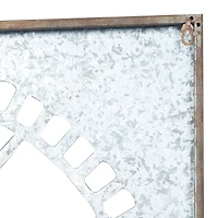 Gray Farmhouse Metal Wall Clock