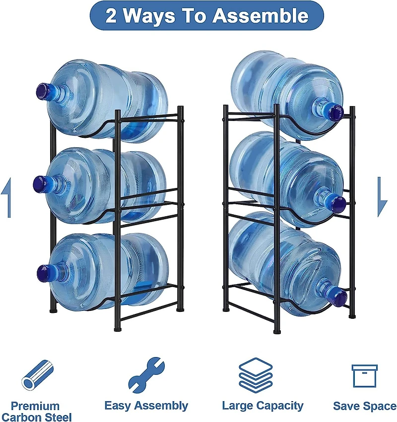 NEX™ 3-Tier 5-Gallon Black Water Jug Storage Rack