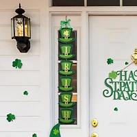 Glitzhome® 30" Set of 2 St. Patrick's Wooden Shamrock / Leprechaun Hats Door Hanger