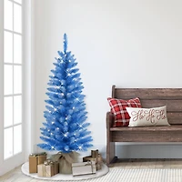 4ft. Pre-Lit Blue Artificial Tree in Burlap Sac, Clear Lights