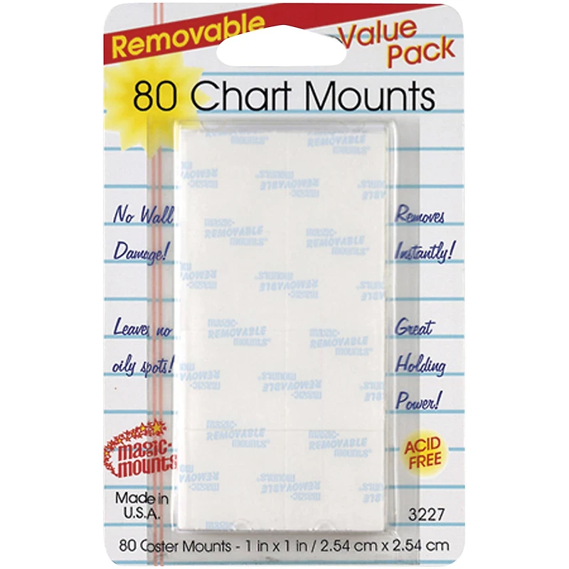 Magic Mounts® 1" Removable Chart Tabs, 3 Packs of 80