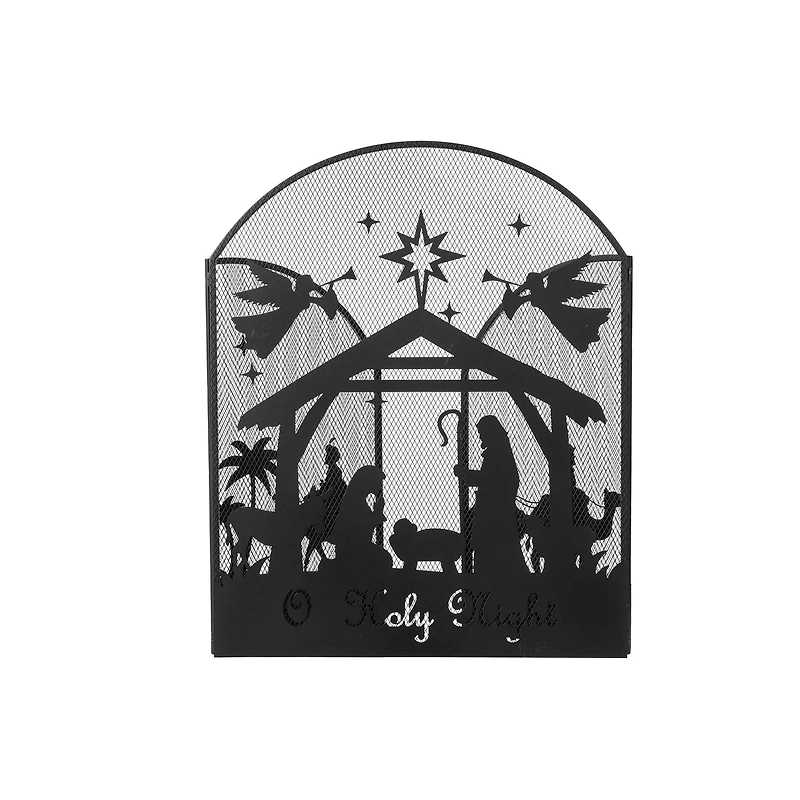 Glitzhome® 48" Christmas Metal Mesh Silhouette Nativity Scene Screen