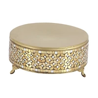 Gold Glam Round Metal & Glass Mosaic Cake Stand, 3ct.