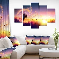 Designart - Dandelion at Sunset Freedom to Wish - Contemporary Wall Art Canvas