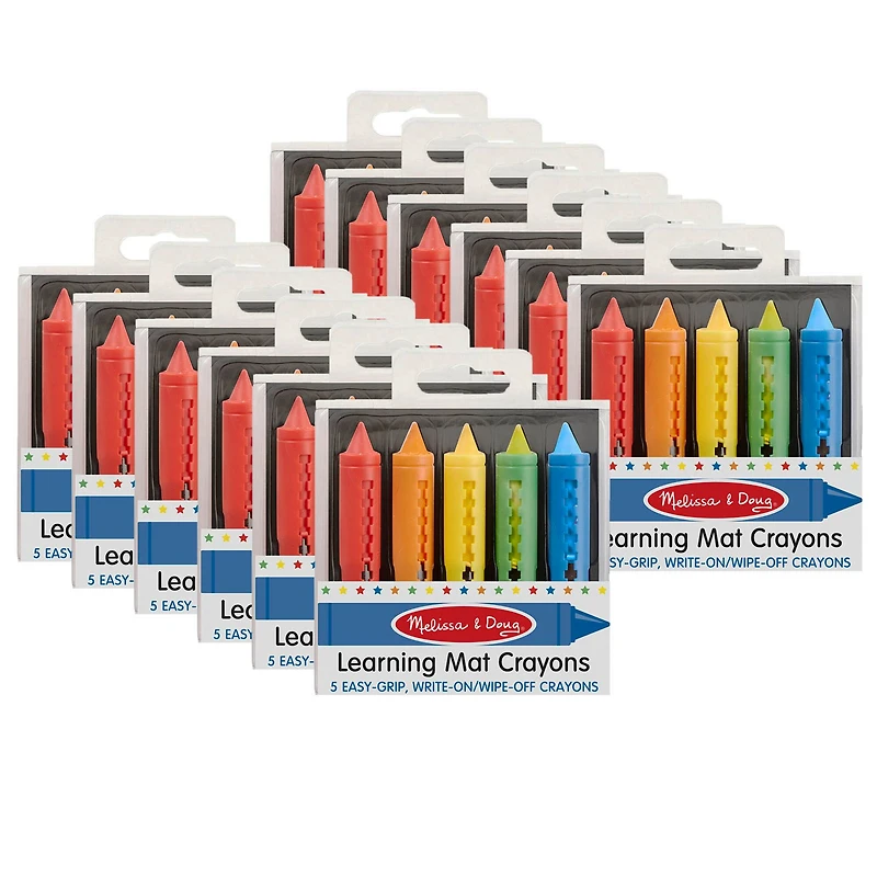 Melissa & Doug® Learning Mat Crayons, 12 Packs of 5