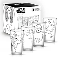 JoyJolt® Star Wars™ 19oz. Striking Sketch Characters Collection Pint Mug Set, 4ct.