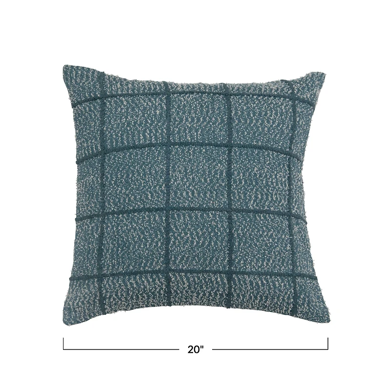 Hello Honey® Blue Grid Embroidered Throw Pillow