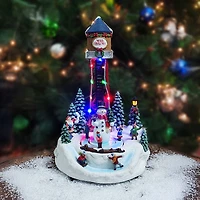 Moments in Time 13.58”H Animated Merry Christmas Water Tower