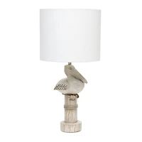 Simple Designs™ 17" Beige Wash Sitting Pelican Table Lamp with White Shade