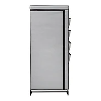 Honey Can Do 27" Gray Portable Wardrobe Closet with Cover & Side Pockets