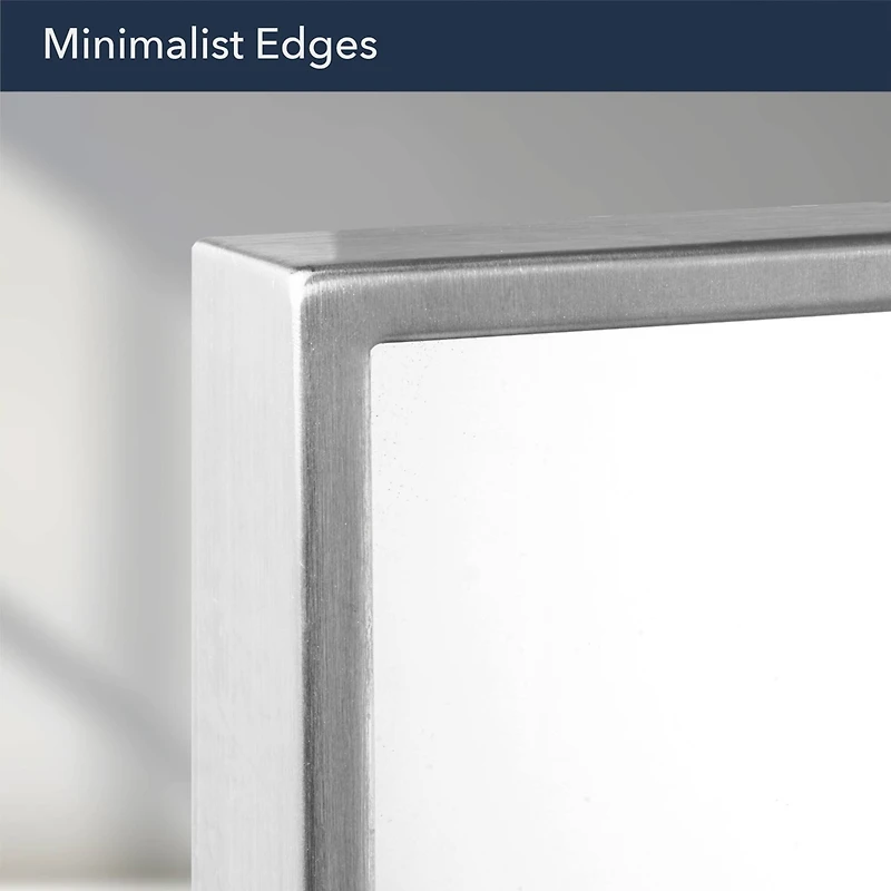 Head West Brushed Nickel 22" x 34" Float Framed Accent Mirror