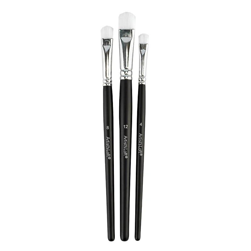 Scrubber White Taklon 3 Piece Mixed Media Brush Set by Artist's Loft®