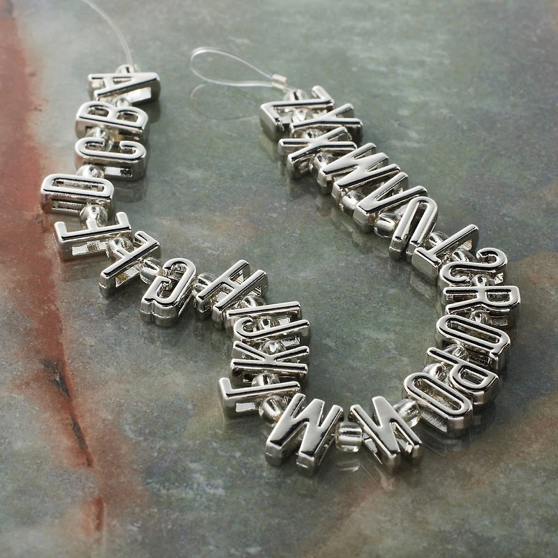 Rhodium Alphabet Metal Beads by Bead Landing™