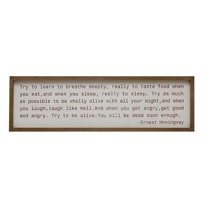 Hello Honey® Try to be Alive Wood Framed Wall Décor