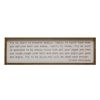 Hello Honey® Try to be Alive Wood Framed Wall Décor