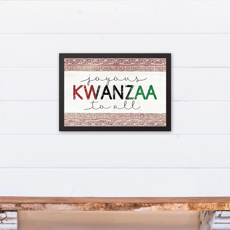 Joyous Kwanzaa To All Black Framed Canvas Art