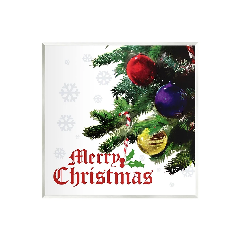 Stupell Industries Merry Christmas Snowflake Pattern Wall Plaque Art