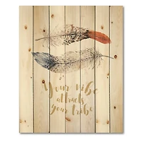 Designart - Two Feathers Your VIbe Attracts Your Tribe