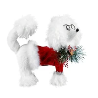 7" White Poodle in Holiday Sweater Décor by Ashland®