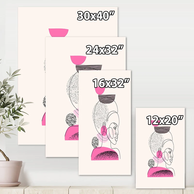 Designart - One Line Portrait of African American Women I