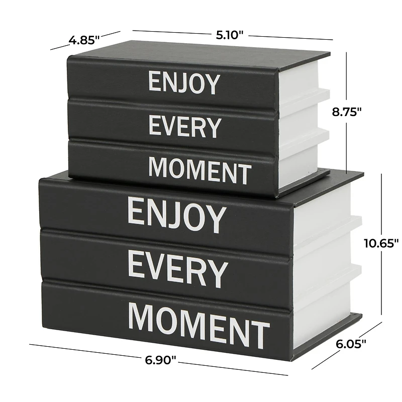 Enjoy Every Moment Canvas Storage Book Box Set