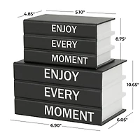 Enjoy Every Moment Canvas Storage Book Box Set