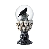 Glitzhome® 100mm 7.25"H Halloween Resin Stacked Skull Waterglobe